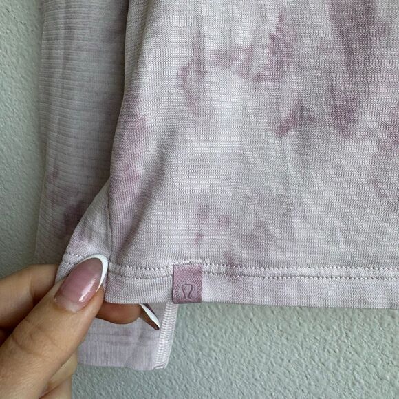 Lululemon Train to Be Long Sleeve Sheer Cloud Tie Dye Pink Perforated SZ 4? 6? - Picture 4 of 4